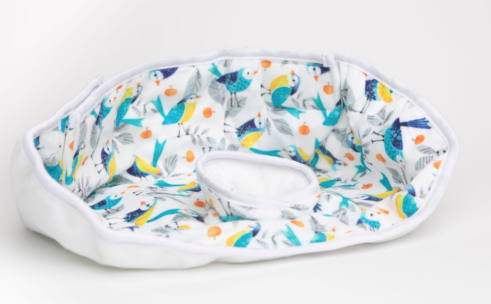 Seat protector (reversible) - baby blue birds